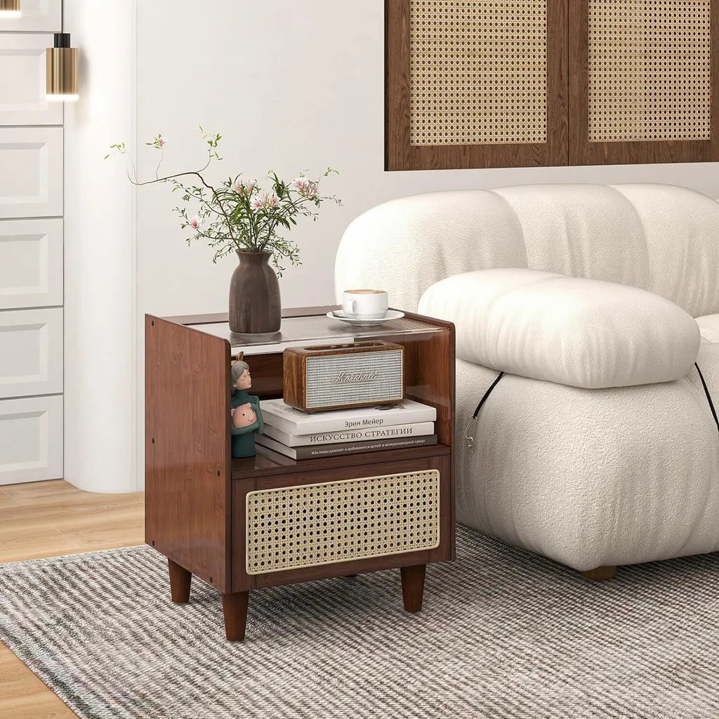 Coast Nachtkastjes met Lade – Set van 2 – 43 x 35 x 50 cm – Bruin
