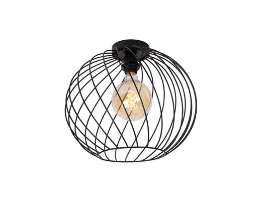 Lucide Danza Plafondlamp - Ø40 cm - 1x E27 Fitting - Zwart