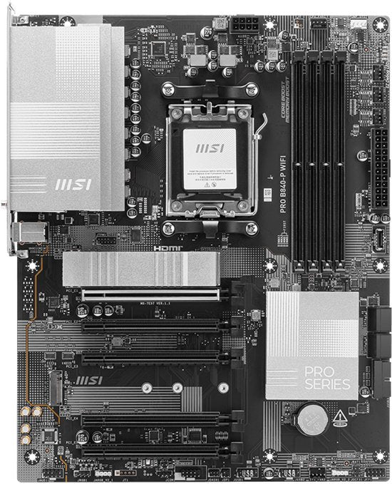 MSI PRO B840-P WIFI - Moederbord ATX - Socket AM5 - AMD B840 - DDR5 - Realtek 7.1 - Wi-Fi 7 - 2.5Gb LAN