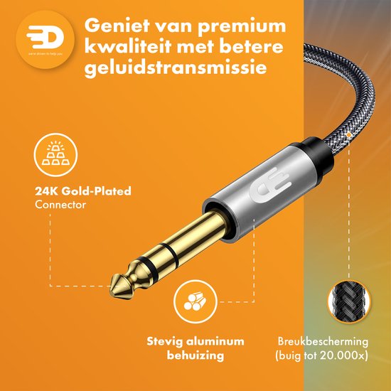 Drivv. AUX Kabel 3,5 mm - Audiokabel - Goudgeplateerd - Mannetje naar Mannetje - Zilver - 5 meter