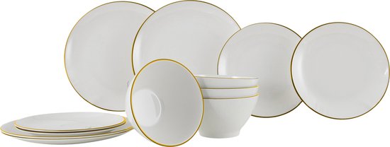 Gimex Linea Line Servies - Goud - 12-Delig