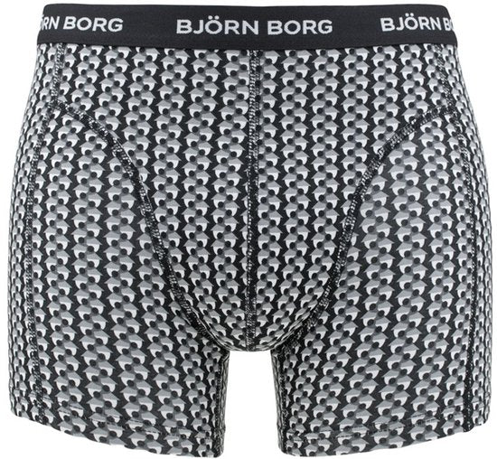 Björn Borg Katoenen Stretch Boxershort Heren - Zwart/Print/Blauw - 5 stuks - Heren onderbroeken - Boxer - Maat M