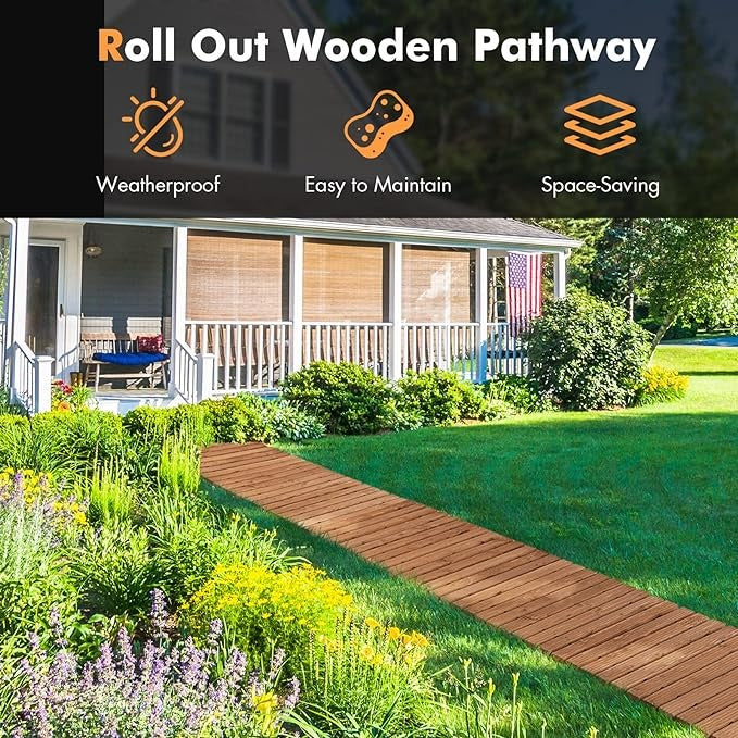 Coast Garten-HolzWeg 245 x 43 x 2 cm Roll-off weerbestendige rechte rechte stoep buitenshuis