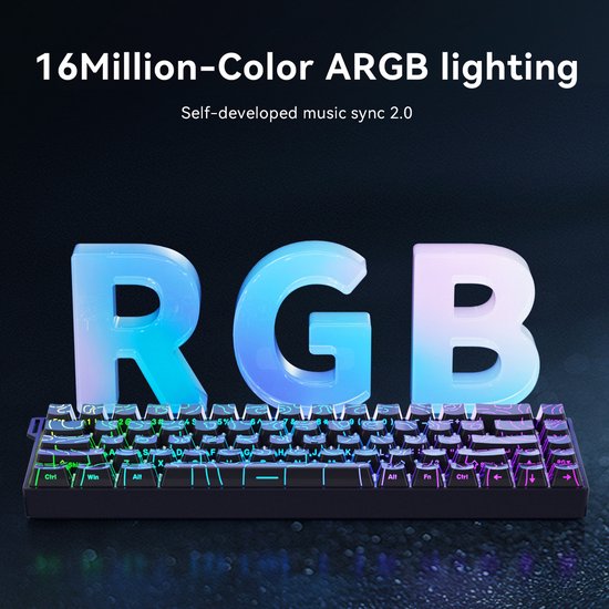 Ajazz AK680 V2 HE - 65% Bedraad Gaming Toetsenbord - Magnetische Toetsen - Hall Effect - Rapid Trigger - QWERTY - Zwart contourlijn