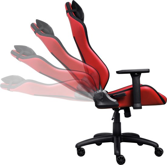 Trust GXT 714R Ruya - Ergonomische Gamestoel - 3D-armleuningen - Ademende Stof en PU-leer - Tot 150 kg - Rood