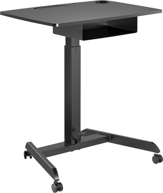 VDD Gaming - Bureau - Laptop Tafel - Zit Sta Bureau - Verrijdbaar - Workstation - Laptop Standaard - Bijzet Tafel op Wielen - Zwart