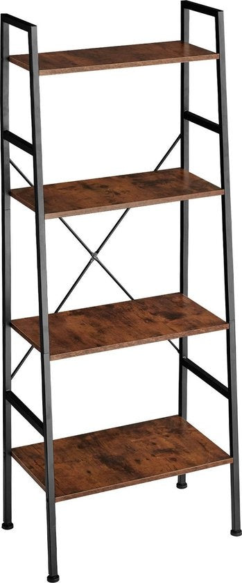 tectake - Wandkast Liverpool - industrieel donkerbruin - 61,5 x 36,5 x 150 cm - 404148