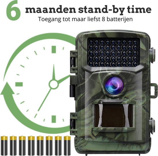 CAMUX Professionele Wildcamera 16MP - Nachtzicht - Incl. 32GB SD Kaart - Groen