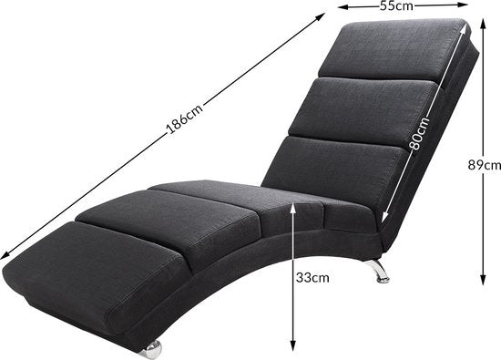Casaria Relaxfauteuil - Massage en Verwarmingsfunctie Stof - Antraciet