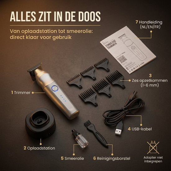 Tondeuse Mannen Hoofdhaar - Trimmer Set voor Hoofd en Baard - Baardtrimmer en Haartrimmer - USB C