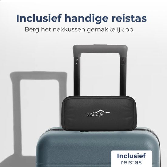 Best Life Nekkussen Vliegtuig - Reiskussen Auto - Memory Foam - Blauw
