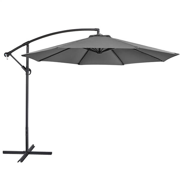 Yaheetech Zweefparasol 300 cm met Kruisvoet en 4 Vulbare Voetdelen Beige
