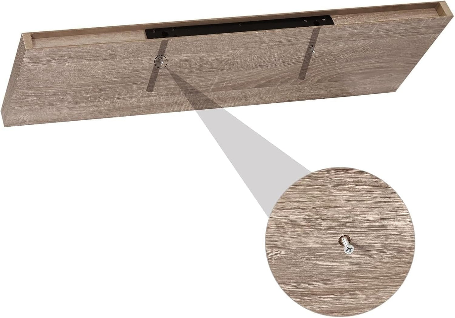 Eugad Wandplank Zwevend - Eiken - 120 x 22,9 x 3,8 cm - MDF Hout - Verborgen Wandmontage