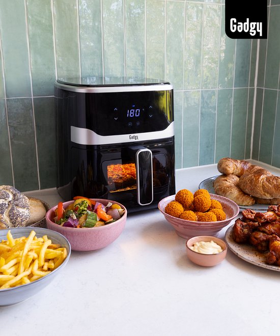Gadgy Airfryer 5L met Kijkvenster – 1400W – Digitale Heteluchtfriteuse – 7 Voorgeprogrammeerde Programma’s – Touchscreen – Tot 200°C – Gezond Frituren Zonder Olie