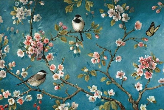 Rubye® Diamond Painting Volwassenen - Diamond Painting Kinderen - Diamond Painting Pakket Volledig - Vogels & Bloemen - 40x30cm