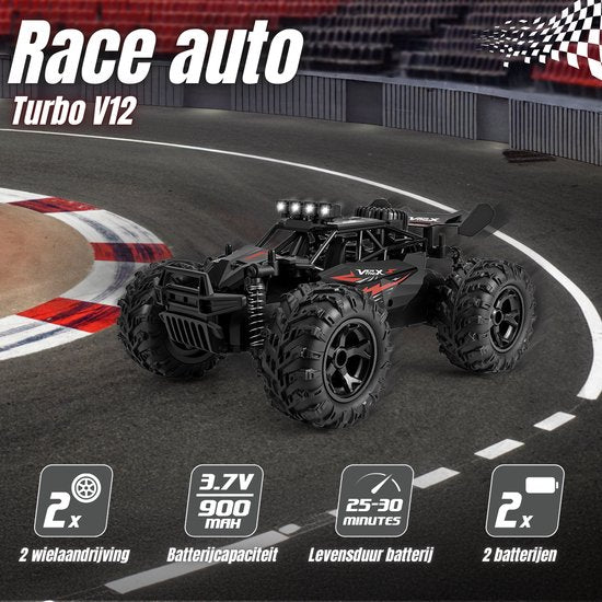 Vertrex Turbo V12 RC Bestuurbare Auto - Afstandsbestuurbare Race Speelgoed - Volwassenen & Jongens - voor Buiten - Radiografisch Afstandbestuurbaar - 209 x 121 x 257mm