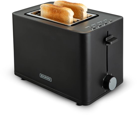 Bourgini Tosti Toaster met Bagelfunctie - Broodrooster met Tostiklemmen - Zwart - Matte Finish - Extra brede sleuf geschikt voor 2 tosti's