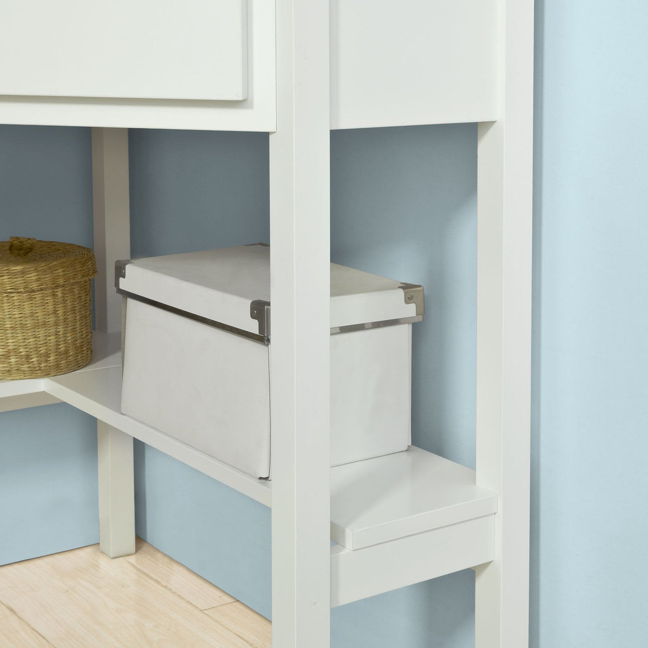 SoBuy FWT31-W Bijzettafel met lade - Hoekmodel - 76 x 76 x 76 cm - Wit