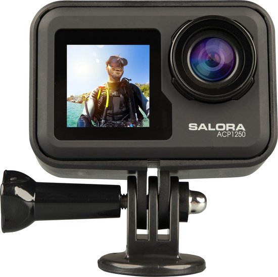 Een Ultra HD (4K) dual screen ActionCam inclusief case boordevol met accessoires