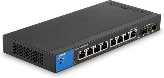 Linksys LGS310C - Netwerk Switch - Managed - 8-Poorten - 2 SFP Poorten- Zwart