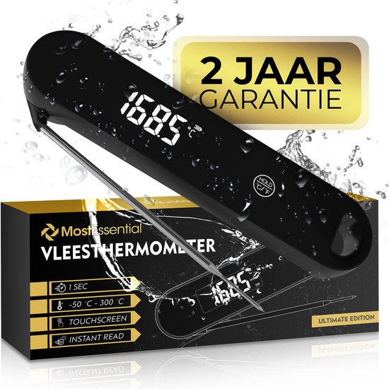 MostEssential Vleesthermometer -  350 °C - Ultimate Edition - Zwart