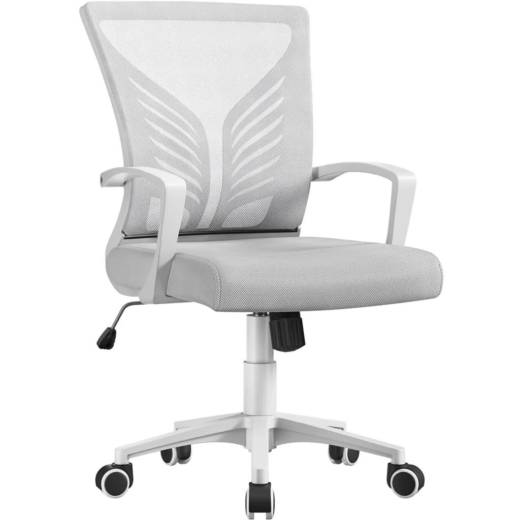 Yaheetech Bureaustoel - Ergonomisch - Lichtgrijs - Verstelbaar