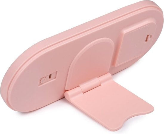 Touch Of Beauty Make Up Organizer met LED Spiegel - Reis Beautycase - 24,1 x 10,4 x 11,7CM - Verstelbaar LED-Licht - Incl. USB-Oplaadkabel - Kunststof - Roze