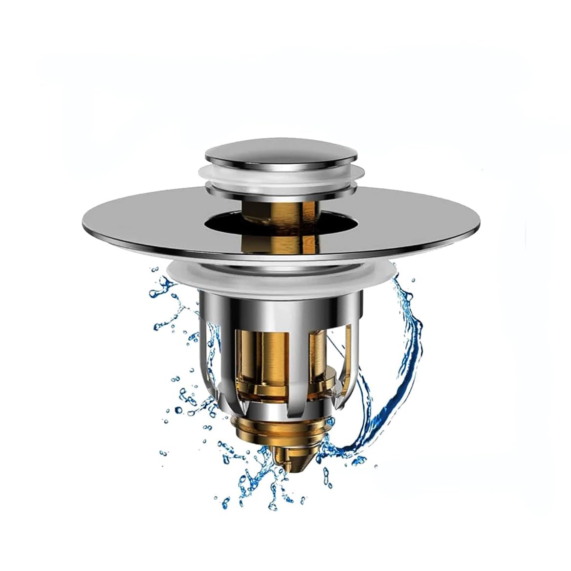 Mer-Maid Drain Magic Afvoerstopper - Chroom/Messing