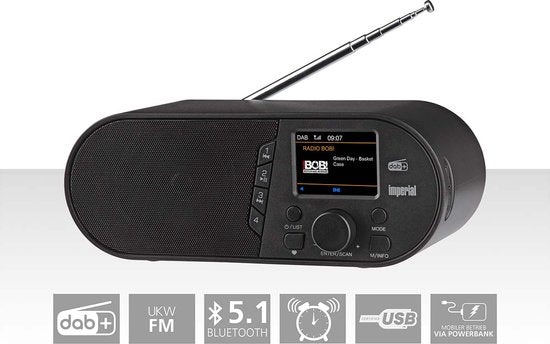 Imperial DABMAN d105 Compacte DAB+ /FM / Bluetooth-radio Zwart