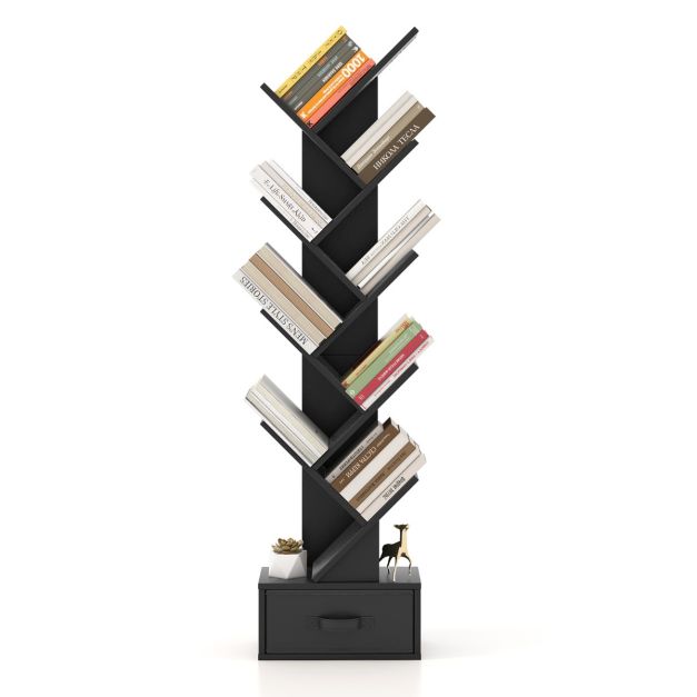 Coast Boekenplank – Met 10 Planken – 38 x 21,5 x 149,5 cm – zwart