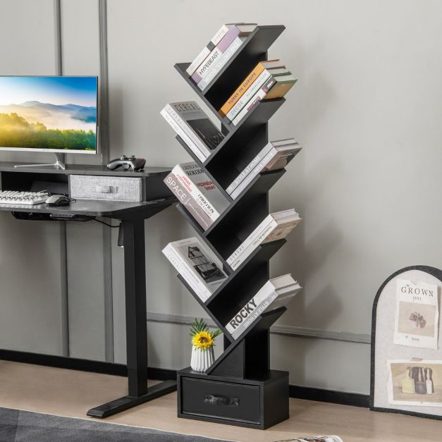 Coast Boekenplank – Met 10 Planken – 38 x 21,5 x 149,5 cm – zwart