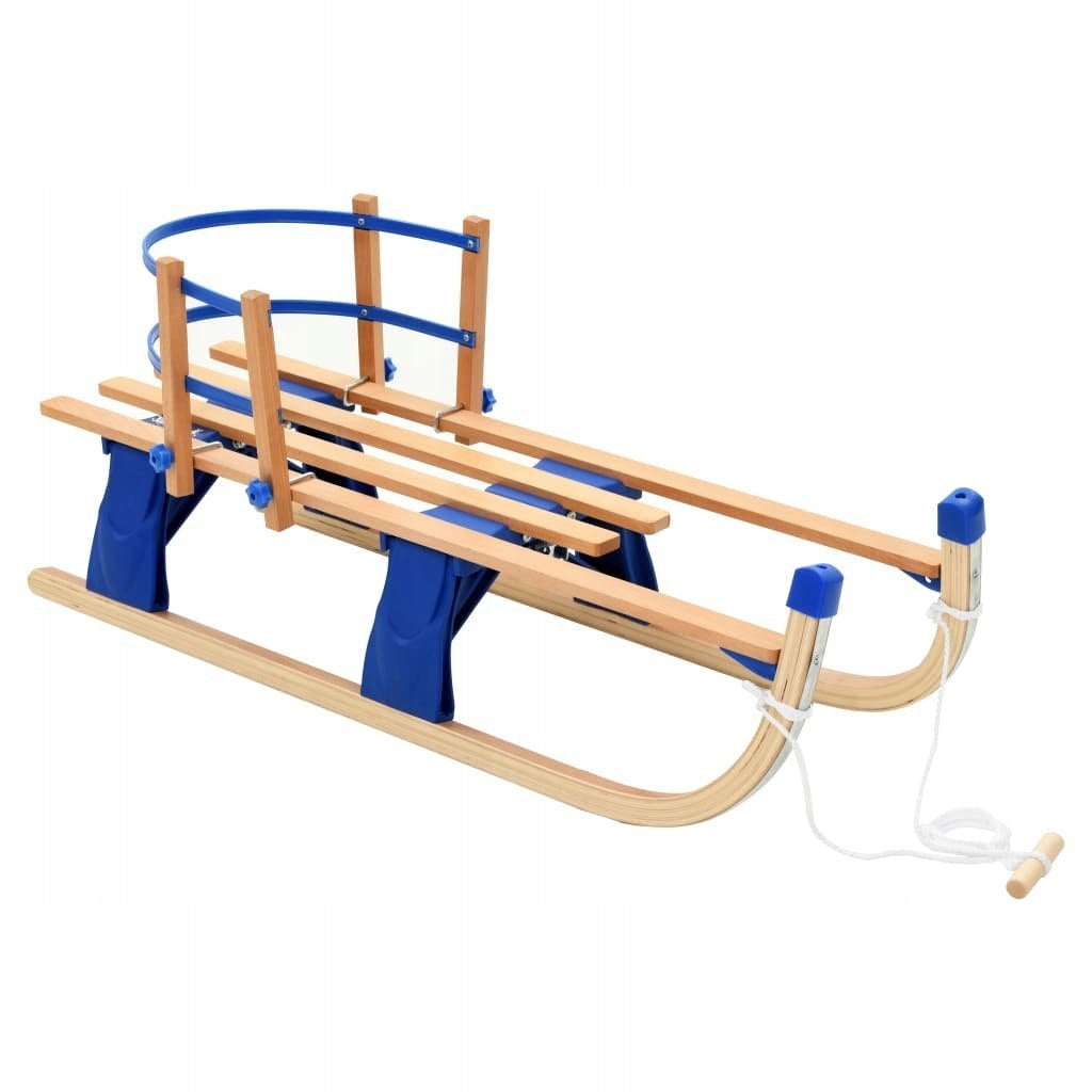 Woltu Houten Slee Traditioneel - Blauw - Met Rugleuning
