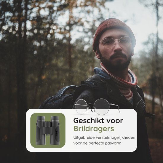 Volcan Waterdichte Verrekijker 10x42 - Voor Volwassene - Gasgevuld - HD - Met Lensdoppen, Draagtas en Nekkoord - Zwart