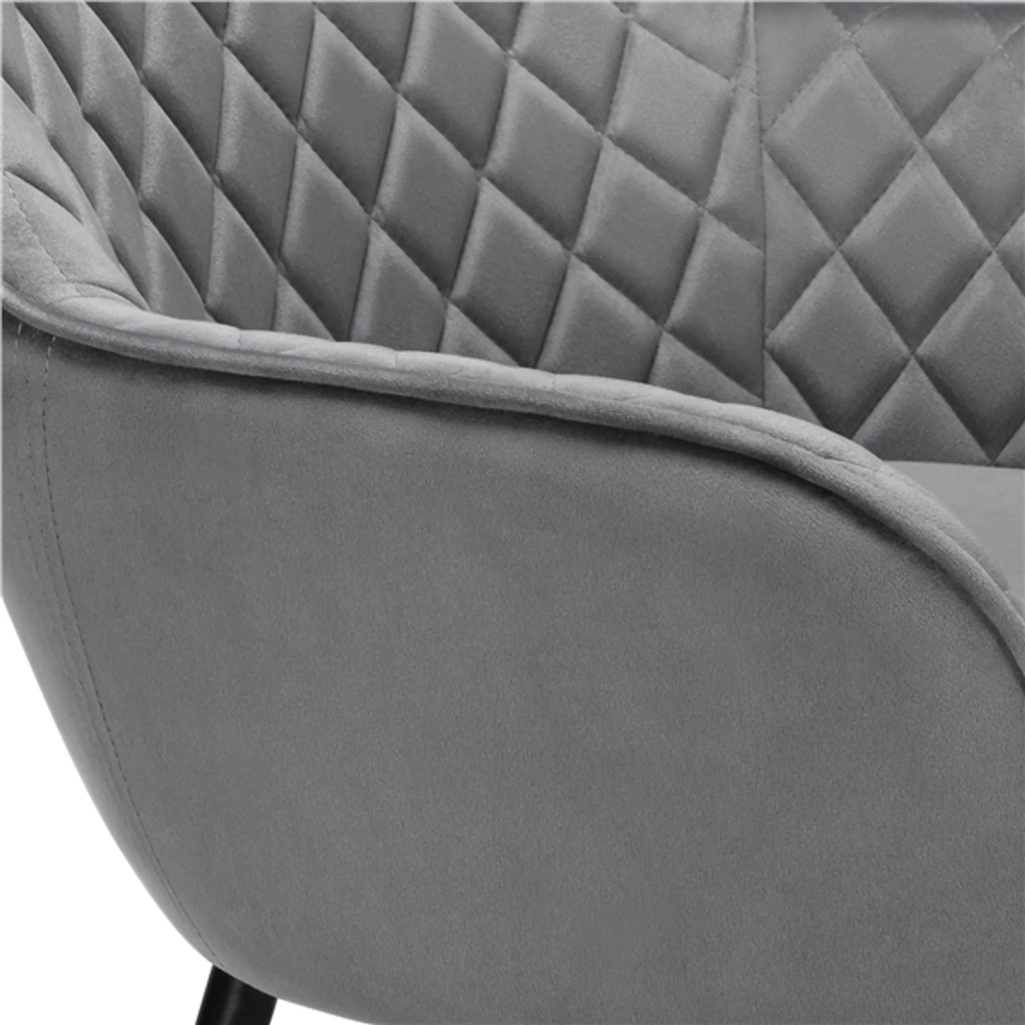 Yaheetech Eetkamerstoelen Set van 2 - Lichtgrijs - Fluweel - Met Armleuningen - 120 kg - 57,5 x 58 x 86,5 cm