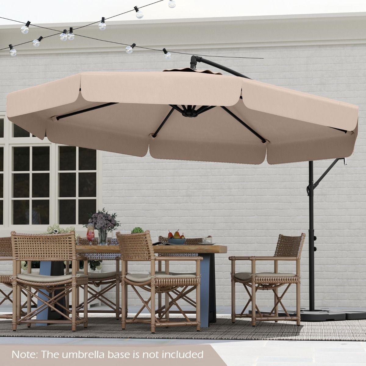 Coast Hangparasol - 305 cm diameter - In hoogte verstelbaar - Inclusief beschermhoes - Beige