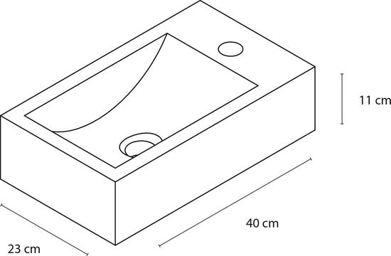 DIFFERNZ CHEOPS FONTEINSET 40X23X1CM GRIJS