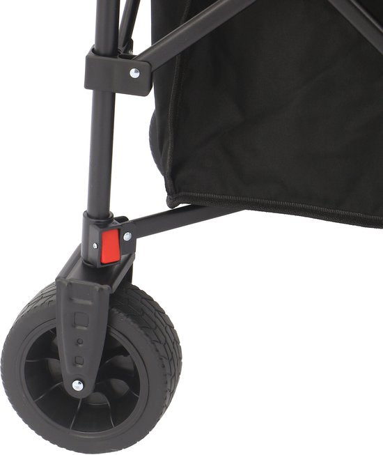 AXI SB141 Opvouwbare Bolderwagen XL – Bolderkar Zwart – Met Trekstang, Remmen en Hoes – 100 kg Draagvermogen – Eenvoudig mee te nemen - Metaal