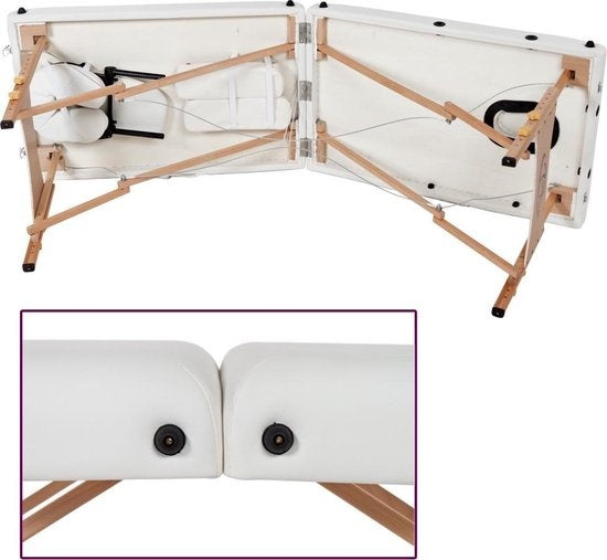 tectake® - Massagetafel Behandeltafel - matras van 7,5 cm hoog + rolkussens en draagtas - behandelbank – incl. opbergtas – opvouwbaar