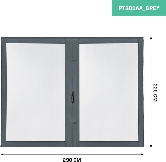 VONROC Zijwanden met Muggennet - Voor Premium Partytent PT501XX - 50+ UV Bescherming - Grijs