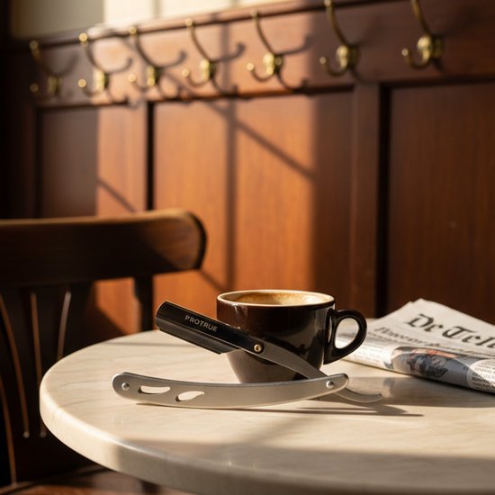 ProTrue Barbiersmes met 100 Scheermesjes - Shavette Open Scheermes - Klassiek Kappersmes - Safety razor - Straight Razor