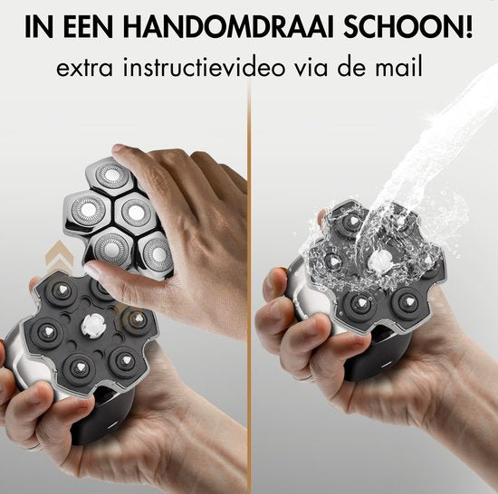 6-in-1 Scheerapparaat Mannen – Trimmer - Tondeuse - Sansbeauté® SkullSharp PRO MAGNETIC - Electric Face & Head Shaver - Shave - Hoofd Kaal Scheren – Nat & Droog - Draadloos Opladen - Elektrisch