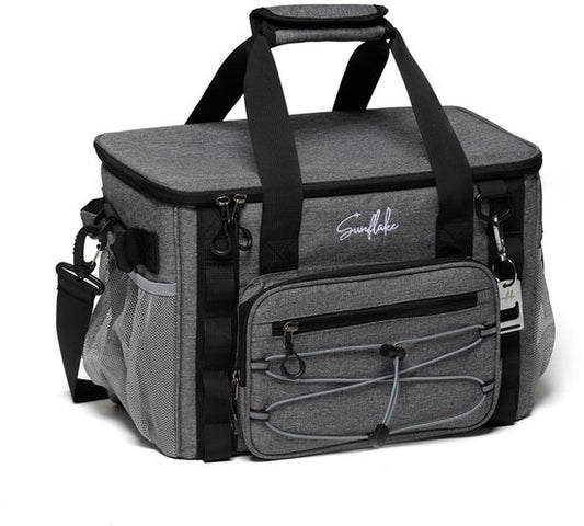 Koeltas Groot - 22 Liter - 5 Laags Geïsoleerde Picknicktas voor Volwassenen - Lunchtas - Grijs - Sunflake