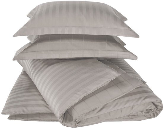 De Witte Lietaer Dekbedovertrek Katoen Satijn Zygo - Hotelmaat - 260 x 240 cm - Taupe