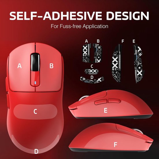ATTACK SHARK Draadloze Gaming Muis - Bedraad/2.4G/BT5.4 - Lichtgewicht 49G - PAW3395 - 26000DPI - Rood