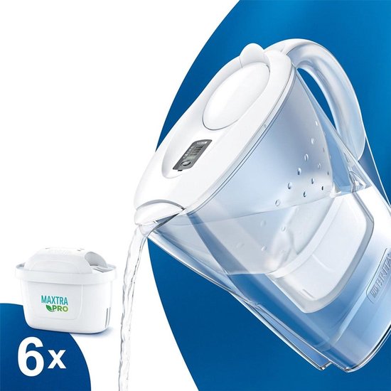 BRITA Waterfilterkan Marella Cool - 2,4L Wit - Incl. 3 MAXTRA PRO Pure Performance Waterfilterpatronen - Voordeelverpakking