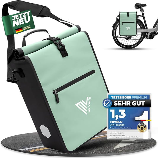 MiVelo 2-in-1 Fietstas – Waterdicht – Quick-Connect – Ook als Schoudertas