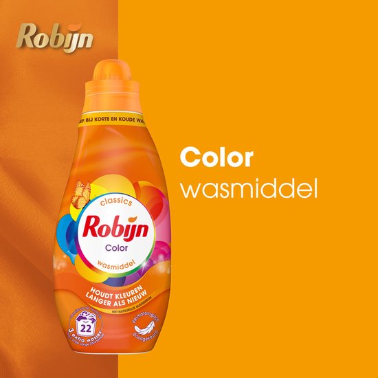 Robijn Klein & Krachtig Wasmiddel Color 22 Wasbeurten 665 ml