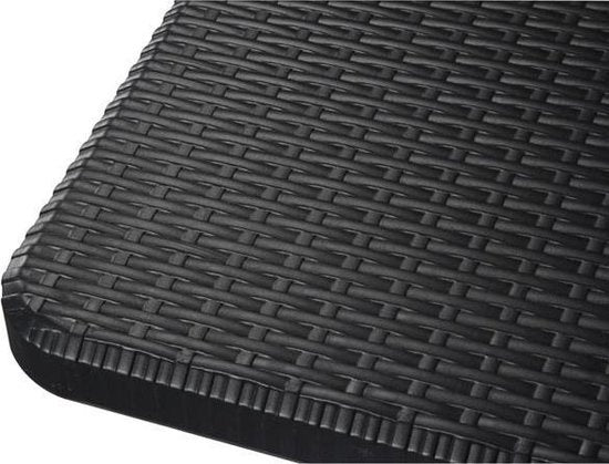 Perel Klaptafel, inklapbaar, weerbestendig, handgreep, rotanlook, maximaal 100 kg, zwart