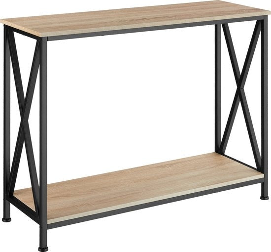 tectake - Consoletafel Tacoma 100x35x80,5cm - lichtbruin - 404671