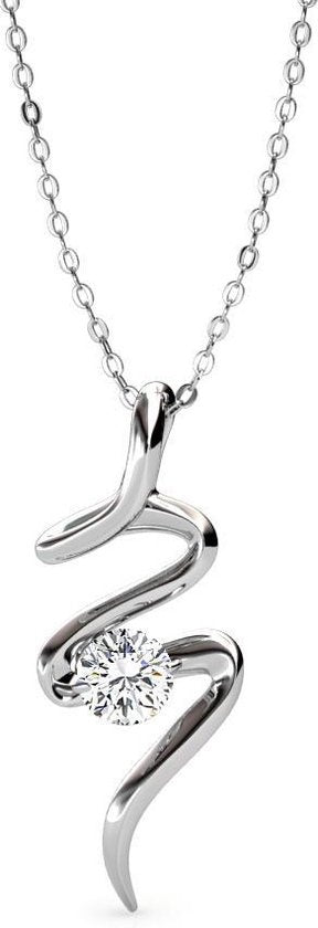 Yolora Dames Ketting met Hanger - Kalpa Camaka Kristal - Zilverkleurig - 18K Witgoud Verguld